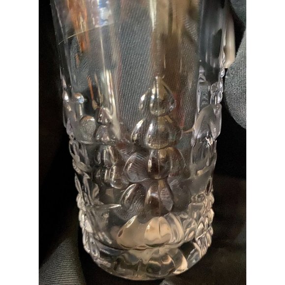 4 Mikasa Winter Season 12oz Clear Glass Mugs Trees with handle - Picture 2 of 4